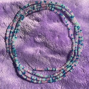 Handmade waist bead . Acrylic glass beads .